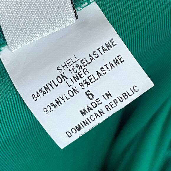 Badgley Mischka‎ Green Drape One Piece Vintage Surplice Swimsuit Size 6 - Picture 4 of 6